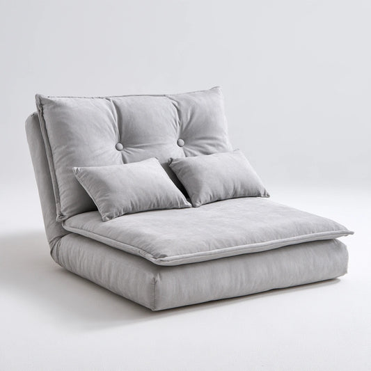 Poltrona relax dalle linee essenziali pieghevole, colore grigio chiaro