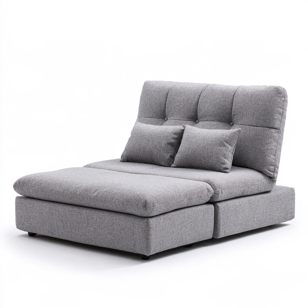 Poltrona relax dalle linee essenziali pieghevole, colore grigio chiaro